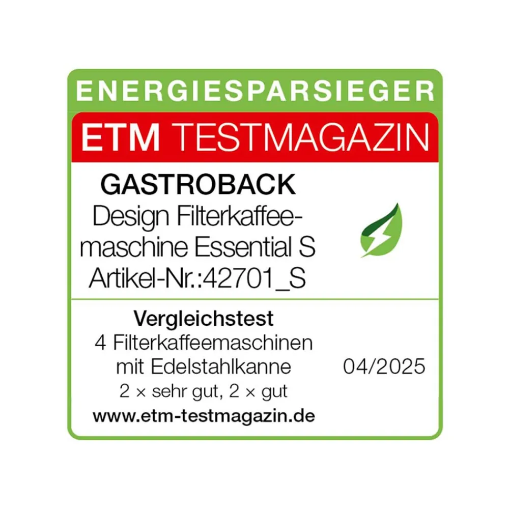 Filterkaffeemaschinen*GASTROBACK Design Filterkaffeemaschine Essential S