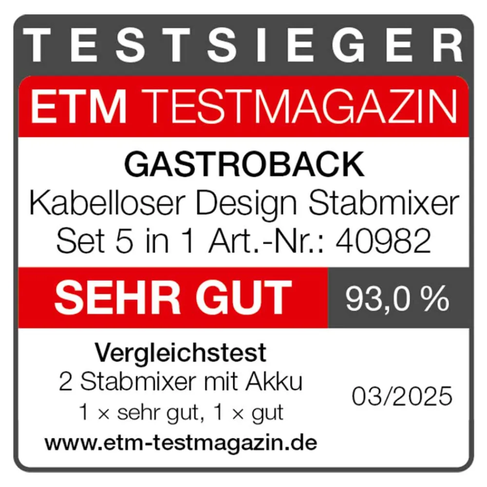 Stabmixer & Akku-Stabmixer*GASTROBACK Kabelloser Design Stabmixer Set 5 in 1